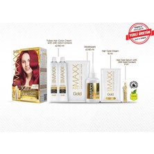 Store Gold Serisi 24K Altın Parçacıklı Serum ile 1 Kutu 2 x 50 ml ve Geliştiriciler Saç Boyası (Çilek Kırmızısı 5.65)