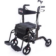 Medikalcim DM-9124 Lüx Ayak Pedallı Alüminyum Rolatör (Hem Rolatör Hem Tekerlekli Sandalye)
