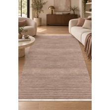 Ally Carpet Pinaris Aktur Aktür Vizon Kaymaz Taban Özel Ölçü Halı - Robot Süpürge Uyumlu - Kolay Temizlenebilir