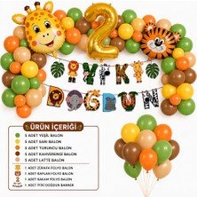 Çavuş E-Ticaret Safari Temalı Doğum Günü Seti,zürafa Kaplan Folyo Seti,balon Zinciri Seti,safari Konsept 2 Yaş Doğum Günü Parti Setleri
