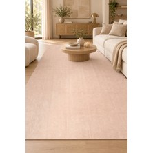 Ally Carpet Atran Ebron Peluş Salon Mutfak Antre Halısı Bej Yumuşak Kaymaz Taban Yıkanabilir Modern Polyester Ha