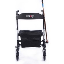 Medikalcim DM9102 Lüx Rollator Alüminyum Oturaklı Yürüteç Katlanır Sırt Desteği Frenli Katlanır