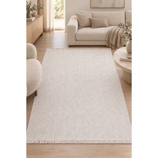 Ally Carpet Boden Peren Beyaz Özel Ölçü Oturma Odası Koridor Halısı Robot Süpürge Uyumlu Kolay Temizlenebilir Po
