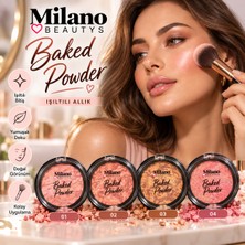 Milano Beautys Baked Powder Işıltılı Allık – Doğal Görünüm, Yumuşak Dokulu Fırınlanmış Allık – 4 Renk Seçeneği