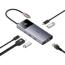 Store Hub 6in1 Metal Gleam 2 Serisi, Usb-C'den 2xusb 3.0 Usb-C'ye, HDMI Usb-C Pd Ethernet RJ45