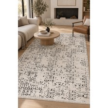 Ally Carpet Maruk Zeaks Bej Siyah Özel Ölçü Oturma Odası Mutfak Koridor Kaydırmaz Taban Robot Süpürge Uyumlu Kol