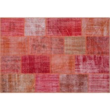 Apex Halı El Dokuması Patchwork Vintage Yün-Pamuk Kırmızı Halı 26379 160 x 230 cm
