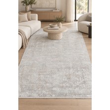 Ally Carpet Zafra Fınezya Gri Vizon Beyaz Özel Ölçü Salon Yatak Odası Robot Süpürge Uyumlu Kolay Temizlenebilir