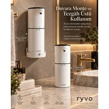 ryvo Otomatik Sensörlü Köpük Sıvı Sabunluk- Şarj Edilebilir - LED Ekran - Modern ve Şık Tasarım -  350ML Geniş Hazne - 8 Kademe Ayarı - Sabun Seviye Uyarısı -  Duvara Montaj Aparatı