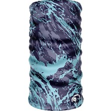 Pratik Ev Extreme Dijital Desing Seamless +Uv Mavi Renkli Desenli Boyunluk Bandana Buff Saç Bandı Maske Balaklava Toka