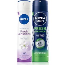 Pratik Ev Fresh Sensation Kadın ve Erkek Sprey Deodorant 150 Ml, 72 Saat Anti-Perspirant Koruma, Uzun Süren Ferahlık X2