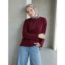 Miostil Yırtmaçlı Oysho Tunik-Bordo
