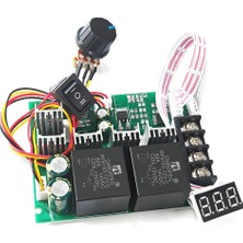 Emay Center 60A Dc Motor Pwm Hız Kontrol Kartı 10V-55V Dijital Ekranlı Sürücü Ileri Geri Yön Şalterli Kademesiz Potansiyometreli Güç Devresi