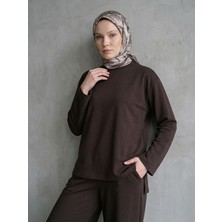 Miostil Yırtmaçlı Oysho Tunik-Kahve