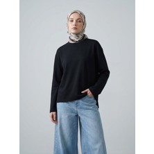 Miostil Yırtmaçlı Oysho Tunik-Siyah