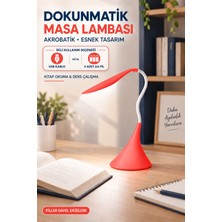 Ecuy Dokunmatik LED Masa Lambası Dimmerli Esnek Akrobatik Kitap Okuma Ders Çalışma Pilli & USB Kablolu Kullanım