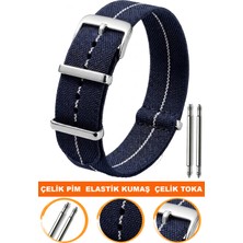 Cobra 18MM-20MM-22MM Saatlerle Uyumlu Elastik Kumaş Nato Tekstil Saat Kordonu Kayışı N39TLD-LW
