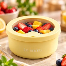 Le Murano 600 ml %100 Platinum Silikon Yuvarlak Saklama Kabı, Şeffaf Pencereli Kapak, Bpa Içermez, Mikrodalga Dondurucu Uyumlu, Tekrar Kullanılabilir Gıda Kabı