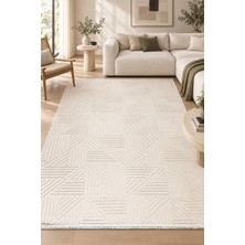 Ally Carpet Sedona Peren Krem Özel Ölçü Salon Oturma Odası Koridor Halısı Robot Süpürge Uyumlu Kolay Temizlenebi