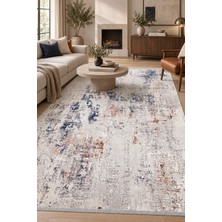Ally Carpet Rusta Riyem Bej Kahve Mavi Özel Ölçü Salon Oturma Odası Koridor Halısı Robot Süpürge Uyumlu Kolay Te