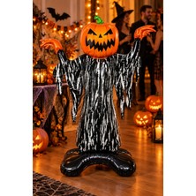 Dodomar Halloween Balkabağı Korkuluk Folyo Balon 86X115 cm Cadılar Bayramı Parti Mekan Dekorasyon Süsü