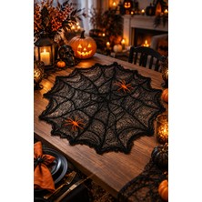 Dodomar Halloween Siyah Örümcek Ağı 2 Örümcekli Dekor Süsü Cadılar Bayramı Parti Ev Etkinlik Süslemesi