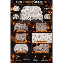 Dodomar Halloween Beyaz Örümcek Ağı 160X120 cm Cadılar Bayramı Parti Ev Duvar ve Mekan Dekorasyon Süsü