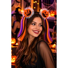 Dodomar Halloween Bal Kabağı Taç Saç Bandı Siyah Turuncu Mor Cadılar Bayramı Kostüm Parti Saç Aksesuarı