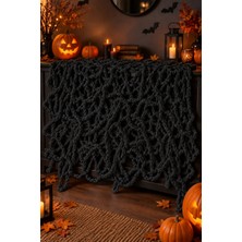 Dodomar Halloween Siyah Örümcek Ağı 160X120 cm Cadılar Bayramı Parti Ev Duvar ve Mekan Dekorasyon Süsü