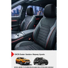 Gm Design Alcantara Serisi Lüks Oto Koltuk Kılıfı - (Dacia Sandero-Stepway-Duster Uyumlu)
