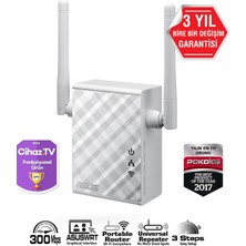 Asus RP-N12 N300 2.4ghz Mesafe Genişletici Ev Ofis Tipi 2x 2dbi Sabit Anten
