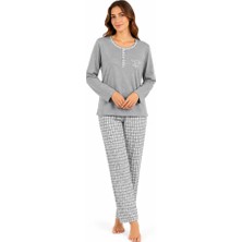 Nena %100 Pamuk Uzun Kol Kadın Pijama Takım 1487