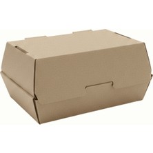 Yılhan Ambalaj 13 x 21 x 10 cm Kraft Burger Kutusu 100'LÜ Paket | Hamburger ve Kajun Paket Servis Kutusu | Gıdaya Uygun Karton Ambala