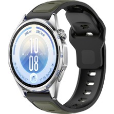 Sneezy Huawei Watch Gt7 46MM Ile Uyumlu Çift Renkli Spor Silikon Kordon Nefes Alabilir Konforlu