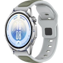 Sneezy Huawei Watch Gt7 46MM Ile Uyumlu Çift Renkli Spor Silikon Kordon Nefes Alabilir Konforlu
