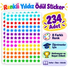 Kidzay 234 Adet Renkli Yıldız Ödül Sticker Seti