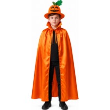 Kostüm Sarayı Çocuk Bal Kabağı Melon Şapka ve Pelerin Set