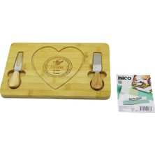 Efnaz Style Kalpli Bıçak Sağ-Solahşap Bambu Kahvaltı Peynir Sunum Pano2 Bıçak=ahşap SAP19X29X1.5CM