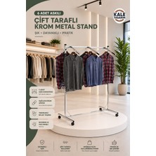 Kale Tasarım Çift Taraflı Krom Metal Stand Kıyafet Askısı