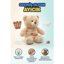 Farbu Oyuncak Türkçe Konuşan Etkileşimli Geçmiş Olsun Uf-Uf Ayıcığı Hastayı Iyileştirme Oyunu Peluş Ayı 40 cm