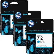 Hp 712-3ED77A Mavi Orijinal Kartuş Üçlü Paket