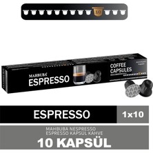 Mahbuba 10'lu Espresso Kapsül %100 Arabica Kahve (Nespresso Uyumlu Alüminyum)