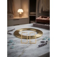 Valanti Art Minimalist Tasarım Gold Renk Halka Küpe