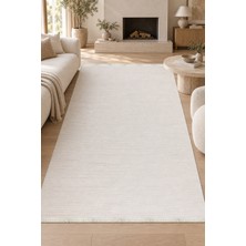 Ally Carpet Imge Krem Özel Ölçü Oturma Odası Yatak Odası Koridor Halısı Robot Süpürge Uyumlu Kolay Temizlenebili
