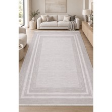 Ally Carpet Estana Peren Modern Ekru Bej Oturma Odası Salon Halısı Robot Süpürge Uyumlu Kolay Temizlenebilir Akr
