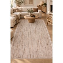 Ally Carpet Boden Peren Bej Bukle Dokuma Özel Ölçü Oda Halısı Robot Süpürge Uyumlu Kolay Temizlenebilir Yumuşak