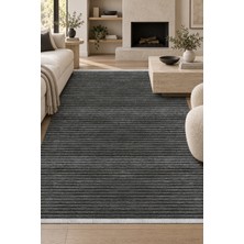 Ally Carpet Pinaris Aktur Antrasit Kaymaz Tabanlı Özel Ölçü Oturma Odası Koridor Halısı Robot Süpürge Uyumlu Kol