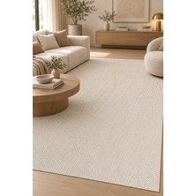 Ally Carpet Labir Peren Vizon Krem Özel Ölçü Mutfak Koridor Halısı Kaydırmaz Taban Robot Süpürge Uyumlu Kolay Te