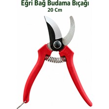 ByKurt Eğri Bağ Budama Makası Keskin Bıçaklı Yaylı Bahçe Makası 20 Cm