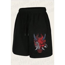 Zoka Wear Unisex Cyberpunk Samurai 2077 Oni Tasarım Baskılı Şort